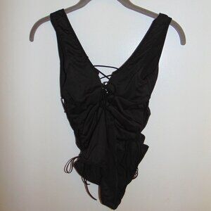 Bodysuit Tank Top Lace Up 4 Sides Intricate Twee Capsule Wardrobe Goth Boho M